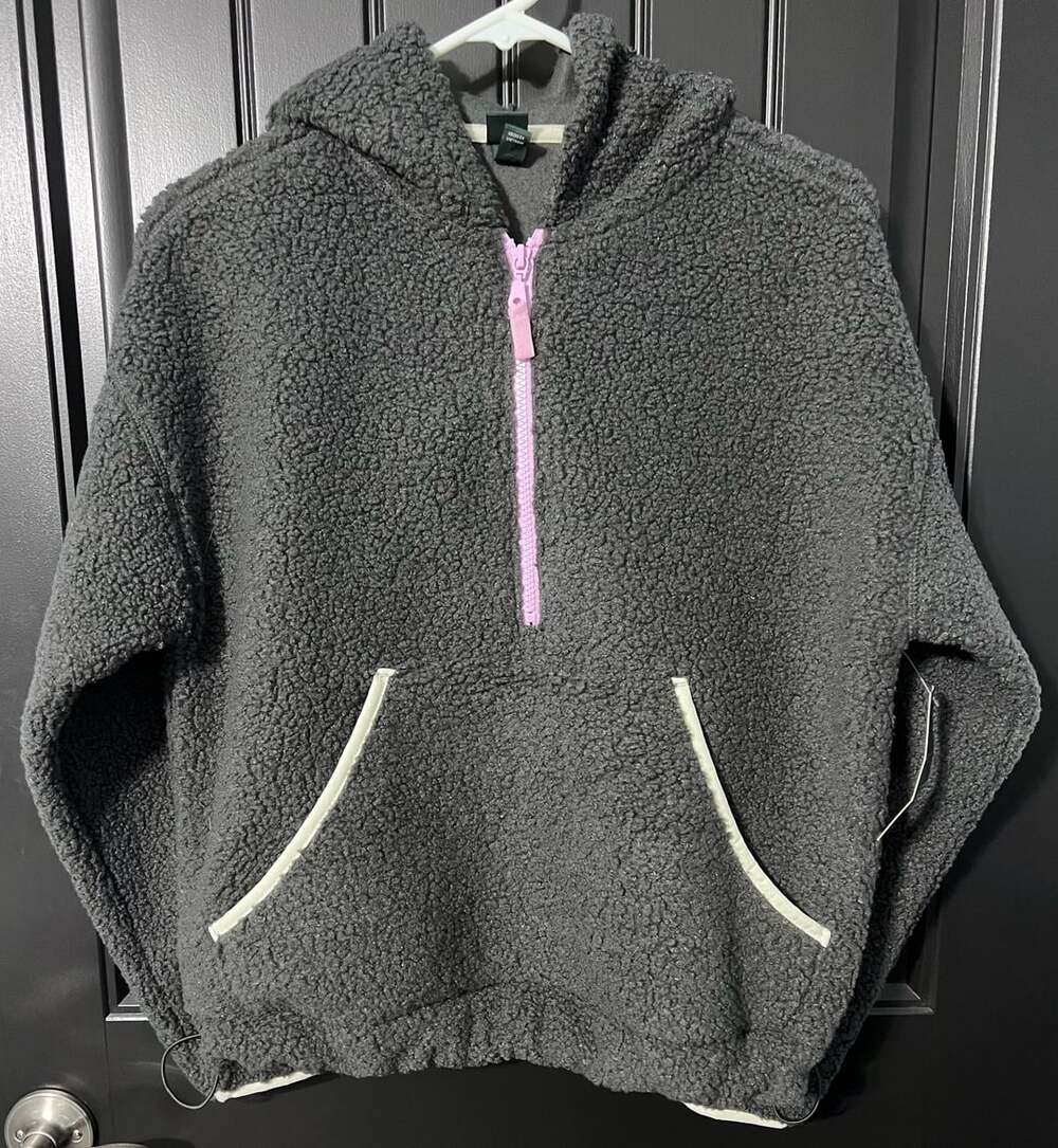 Wild Fable Half Zip Sherpa Hoodie Size XS Gray